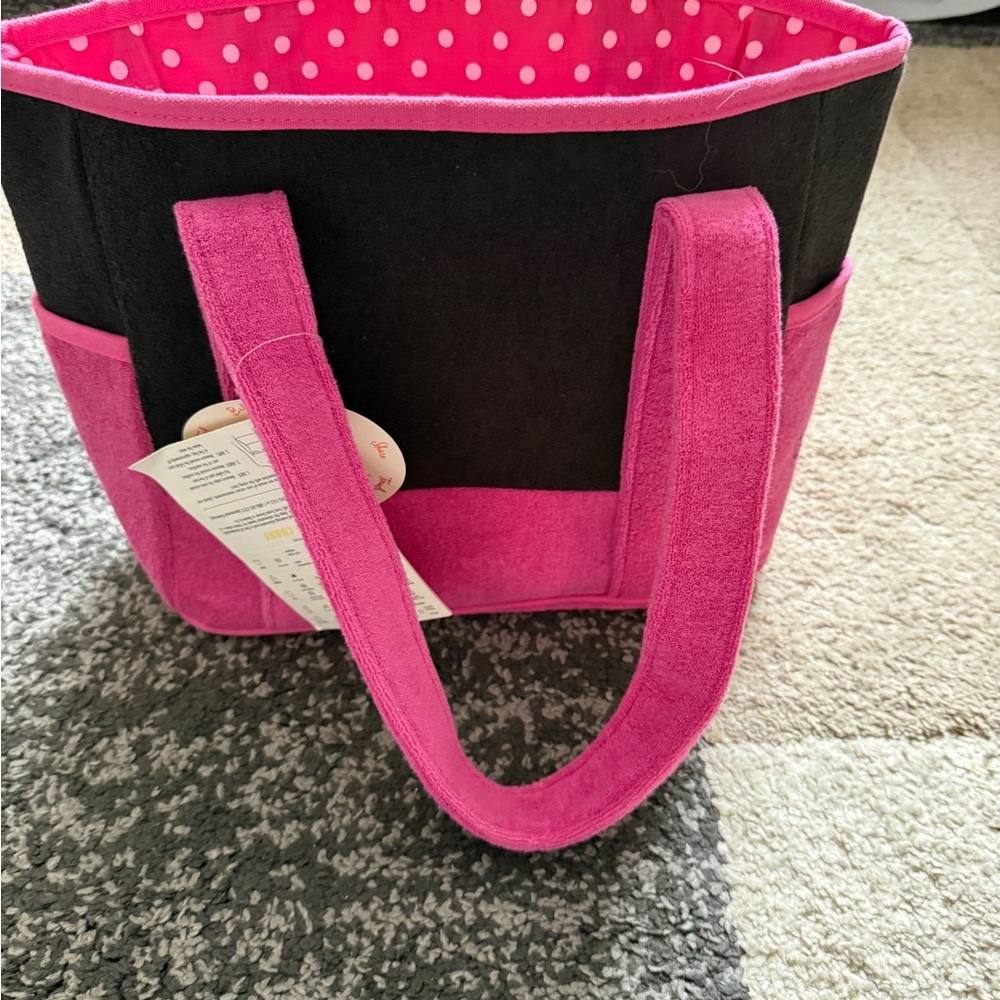 Quacker Factory Beach Tote - Pink and Black - Picture 3 of 5